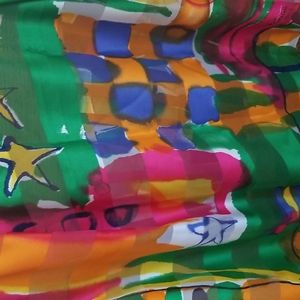 Silk scarf  Hatricia Paris 34" x 36" multi-color
